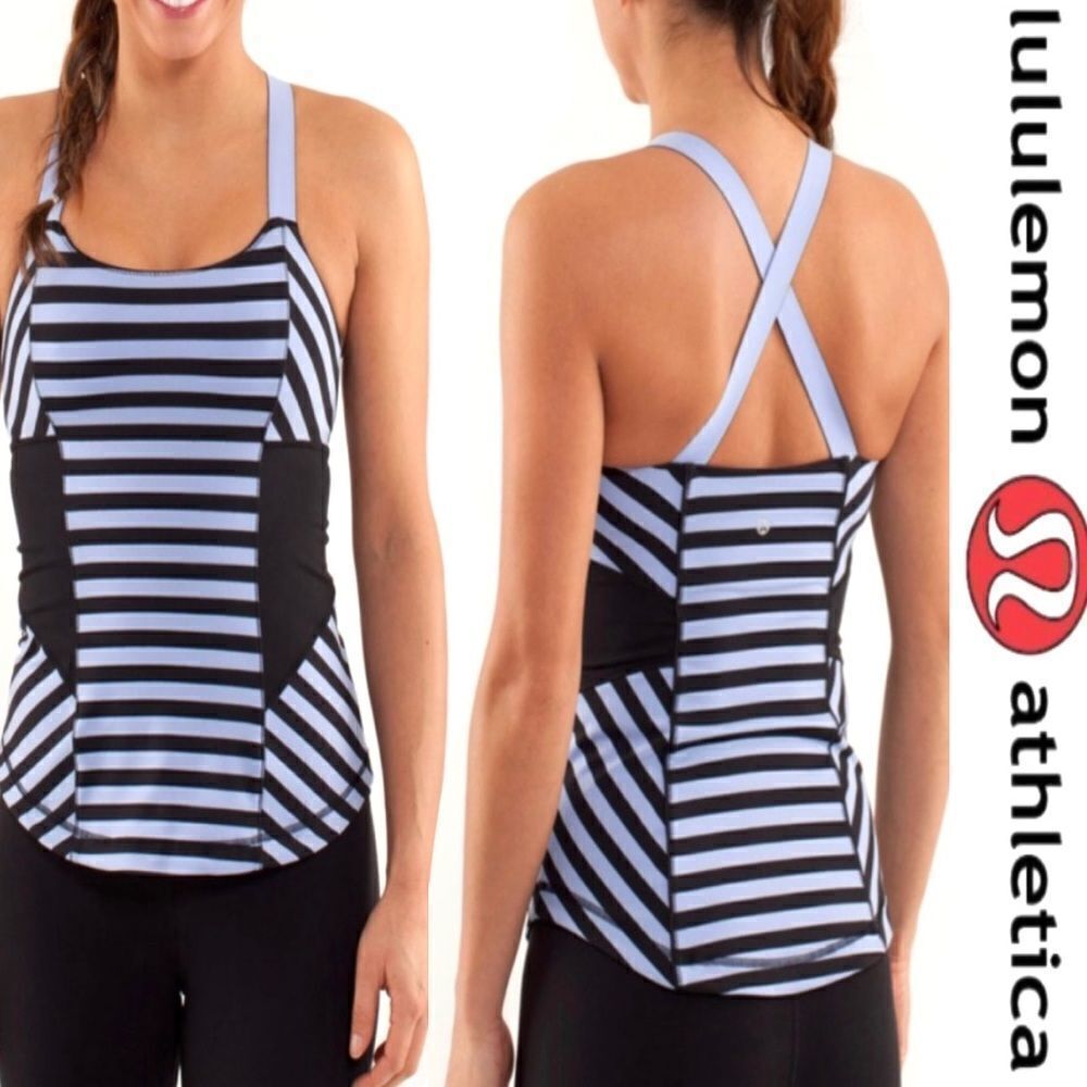 Lululemon Work It Out Striped Bra Tank